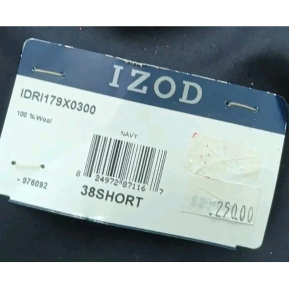 NWT IZOD Men's 38S Navy Blue 100% Wool Blazer Sport Coat Union Made Canada